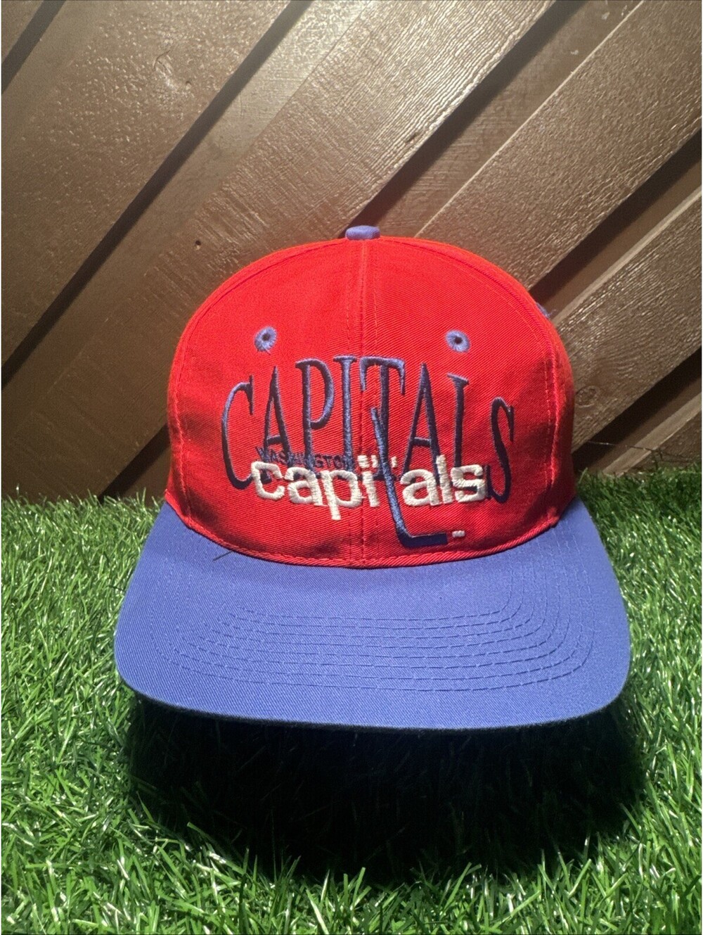 Vtg 90s Washington Capitals The Game Snapback Hat NHL Hockey Cap Two Tone OSFA